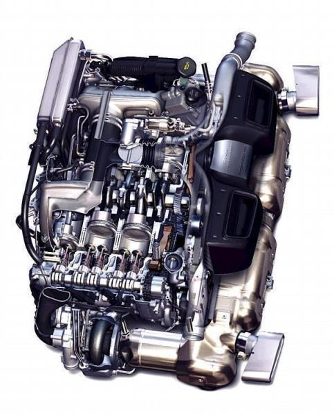 Der 3,6-Liter-Biturbo-Motor mit 353 kW (480 PS).